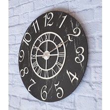 Markakanvas  Mermer Desenli Duvar Saati Çap 38 cm - Çap 50 cm - Çap 80 cm