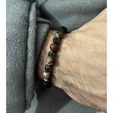 Padore Accessory Erkek  Akik Doğal Taş ile Tasarlanmış, Metal Detaylı Inanılmaz Şık, Güçlü Doğal Taş Bileklik |