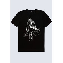 Rock&Roll Paltolu Joker Siyah Kısa Kollu Erkek T-Shirt