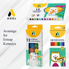 Adel 3lü Boya Seti Tam Boy Sulu - Kuru - Pastel Boya