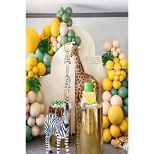 Trend Hediye Sepeti Pastel Küf Yeşili Adaçayı Deniz Kumu Hardal 100 Adet Safari Balon Zinciri