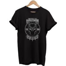 Remonz Black Panther Wakanda Baskılı %100 Pamuk Oversize T-Shirt Büyük Beden Tişört