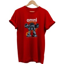Remonz Robocop ED-209 Ev Güvenliği Baskılı %100 Pamuk Oversize T-Shirt