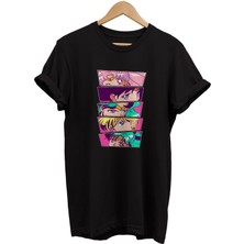 Remonz Sailor Moon Ekibi %100 Pamuk Oversize T-Shirt Büyük Beden Tişört