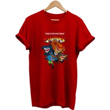 Remonz Ninja Sharks Baskılı %100 Pamuk Oversize T-Shirt