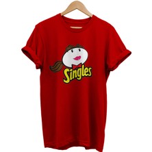 Remonz Singles Baskılı %100 Pamuk Oversize T-Shirt Büyük Beden Tişört