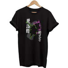 Remonz Demon Slayer Nezuko And Tanjiro Baskılı %100 Pamuk Oversize T-Shirt