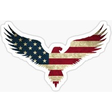 TSC Araba Kartal Sticker Yapıştırması Etiket Amerikan Bayrağı 17CM A1