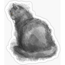 TSC Araba Leptop Için Kedi Tekir Sticker Yapıştırması Etiket  17CM A2