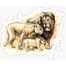 TSC Aslan Ailesi Araba Oto Sticker Yapıştırma Etiket 17CM Q3