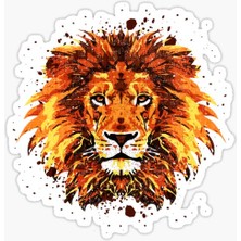 TSC Renkli Aslan Araba Oto Sticker Yapıştırma Etiket 17CM D6