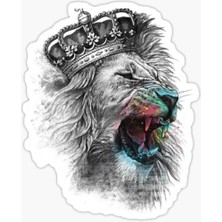 TSC Renkli Aslan Araba Oto Sticker Yapıştırma Etiket 17CM T6