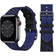AktarMobile Apple Watch 7 6 Se 5 4 3 2 1 - 45 / 44 / 42 mm Uyumlu Hasır Kumaş Kordon Renkli Özgün Tasarım Kayış