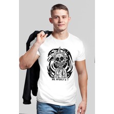 Rock&Roll Zombi Rik Beyaz Kısa Kollu Erkek T-Shirt