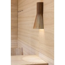 Hüma Modern Konik Tasarım Doğal Ahşap Mdf Lazer Kesim Rustik Salon Aplik (1 Adet)