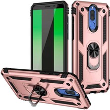 Kılıfmania Huawei Mate 10 Lite Kapak Military Yüzüklü Stantlı Panzer Tank Kılıf - Rose Gold