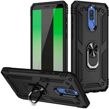 Kılıfmania Huawei Mate 10 Lite Kapak Military Yüzüklü Stantlı Panzer Tank Kılıf - Siyah