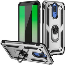 Kılıfmania Huawei Mate 10 Lite Kapak Military Yüzüklü Stantlı Panzer Tank Kılıf - Gri