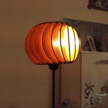 Hüma Salon Yatak Yemek Odası Için Şamdan Doğal Ahşap Mdf 3D Abajur  - Masa / Gece Lamba