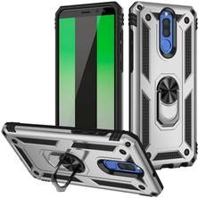 Caseart Huawei Mate 10 Lite Kapak Military Yüzüklü Stantlı Panzer Tank Kılıf - Gri
