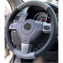 Gürler Oto Kılıf ve Aksesuar Opel Astra G Dikmeli Direksiyon Kılıfı Iki Renkli Gri-Siyah