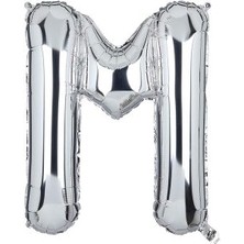 Eğlence Marketi 40'' 100 cm Gümüş Folyo Harf Balon M