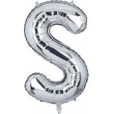 Eğlence Marketi 40'' 100 cm Gümüş Folyo Harf Balon S