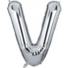 Eğlence Marketi 40'' 100 cm Gümüş Folyo Harf Balon V