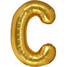 Eğlence Marketi 40'' 100 cm Altın Gold Folyo Harf Balon C
