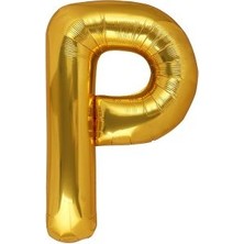 Eğlence Marketi 40'' 100 cm Altın Gold Folyo Harf Balon P