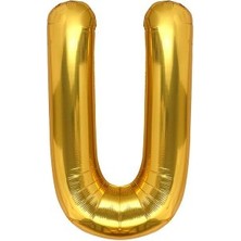 Eğlence Marketi 40'' 100 cm Altın Gold Folyo Harf Balon U