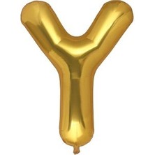 Eğlence Marketi 40'' 100 cm Altın Gold Folyo Harf Balon Y