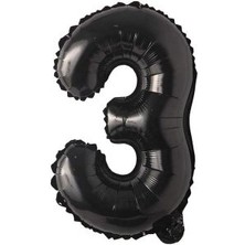 Eğlence Marketi 3 Rakam Folyo Balon Siyah 100 cm