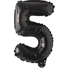 Eğlence Marketi 5 Rakam Folyo Balon Siyah 100 cm