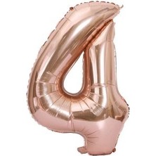 Eğlence Marketi 4 Rakam Rose Gold 100 cm Folyo Balon