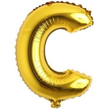 Eğlence Marketi 16 Inç 35 cm Altın Folyo Harf Balon C