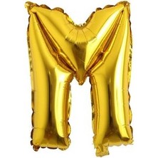 Eğlence Marketi 16 Inç 35 cm Altın Folyo Harf Balon M