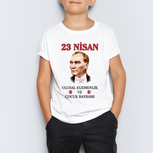 Morinna 23 Nisan Atatürk Baskılı  Çocuk Tişört T-Shirt Mr-04
