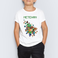 Morinna Isme Özel Minecraft Baskılı  Çocuk Tişört T-Shirt Mr-02