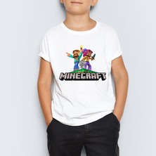 Morinna Minecraft Baskılı  Çocuk Tişört T-Shirt Mr-05