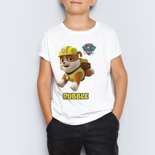 Morinna Paw Patrol Rubble Baskılı  Çocuk Tişört T-Shirt Mr-08