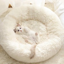 Miu Pets Premium Yuvarlak Peluş Kedi Köpek Yatagı