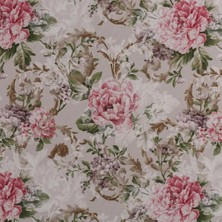 Benimol Yeşil Yapraklı Gül Kurusu Renkli Gül Desen Dokuma Dijital Baskılı Petek Kumaş