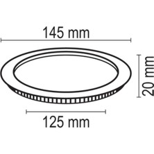 Forlife Yuvarlak Slim Kasa LED Panel Armatür Saten 9W Beyaz