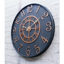 Markakanvas Antrasit Metal Kasalı , Antrasit Renkli  Yuvarlak Duvar Saati  Çap 50 cm