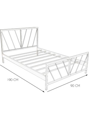 Metalia Gm 228 Gözde Si̇yah Tek Ki̇şi̇li̇k Karyola 90X190 cm