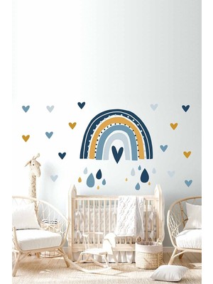 Kt Grup Modern Iskandinav Stil Gökkuşakları Çocuk Odası Duvar Sticker Seti