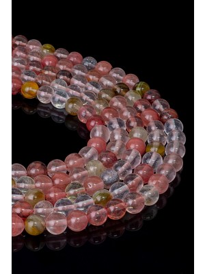 8 mm Gül Kuvars Taşı Dizi