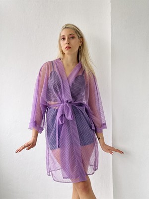 Retrobird Tül Kimono Kadın Lila