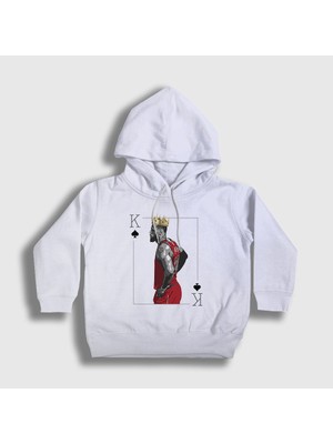 Presmono Unisex Çocuk Beyaz Crown LeBron James Basketbol Kapüşonlu Sweatshirt